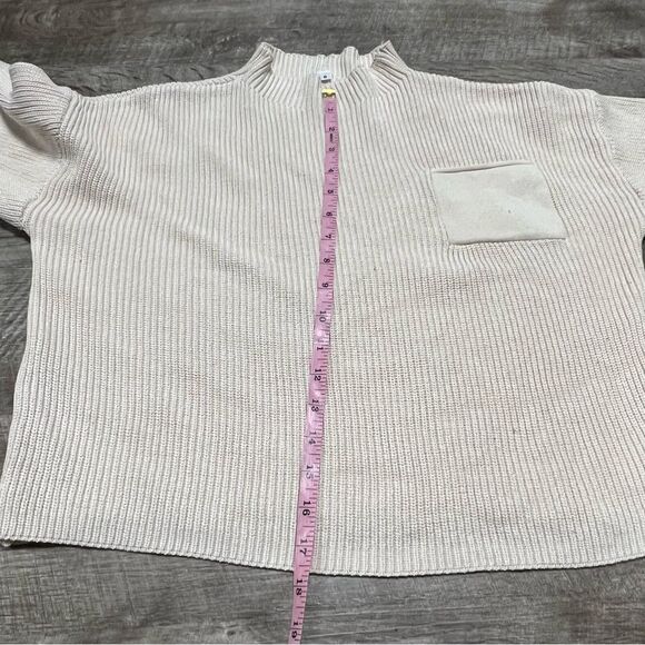 Cream High Neck Long Sleeve Sweater Size Small - Picture 7 of 8